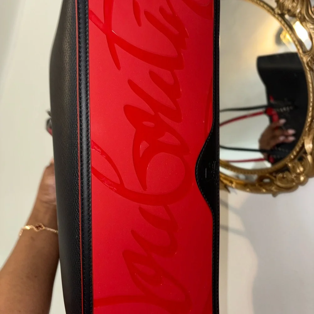 Christian Louboutin Cabata Studded Tote — Black & Signature Red — Brand New